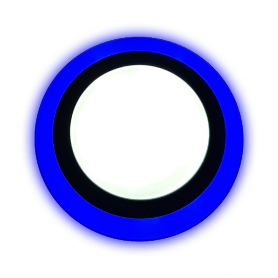 Çift Renkli 12+4 W Led Panel Sıva Üstü Yuvarlak Spot Armatür Çap:19,5cm Beyaz(6500k)