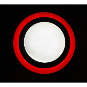 Çift Renkli 12+4 W Led Panel Sıva Üstü Yuvarlak Spot Armatür Çap:19,5cm Beyaz(6500k)