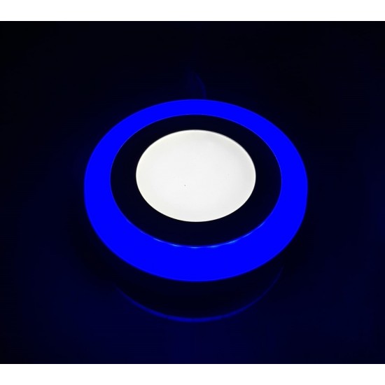 Çift Renkli 6+3 W Led Panel Sıva Üstü Yuvarlak Spot Armatür Çap:14,5cm Beyaz(6500k)